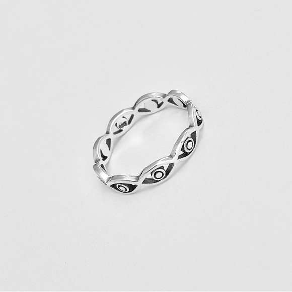 Sterling Silver Eternity All Seeing Eye Ring, Evil Eye Ring, Protection Rings - Picture 5 of 14